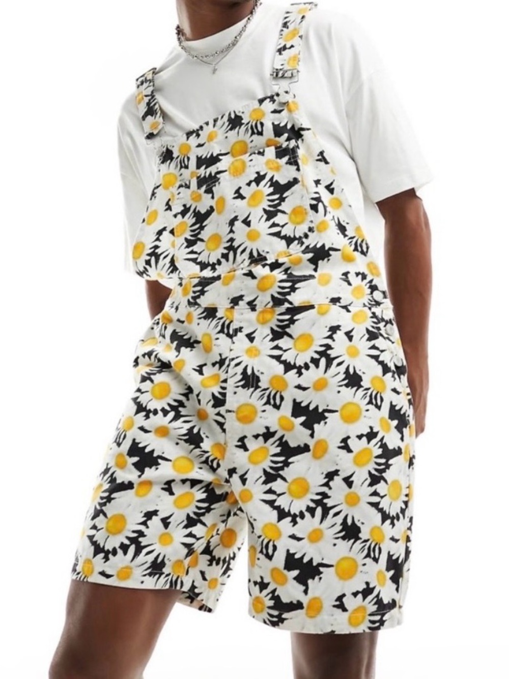 SALE! ASOS Daisy Print Denim Short Overalls